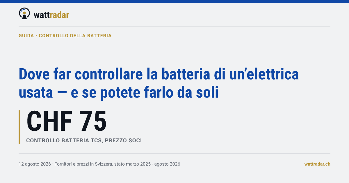 Dove far controllare la batteria di un’elettrica usata — e se potete farlo da soli