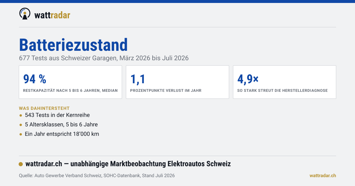 Datenkarte: Restkapazität, Verlust im Jahr und Streuung der Prüfverfahren