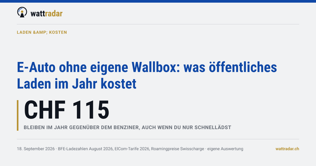 E-Auto ohne eigene Wallbox: was öffentliches Laden im Jahr kostet