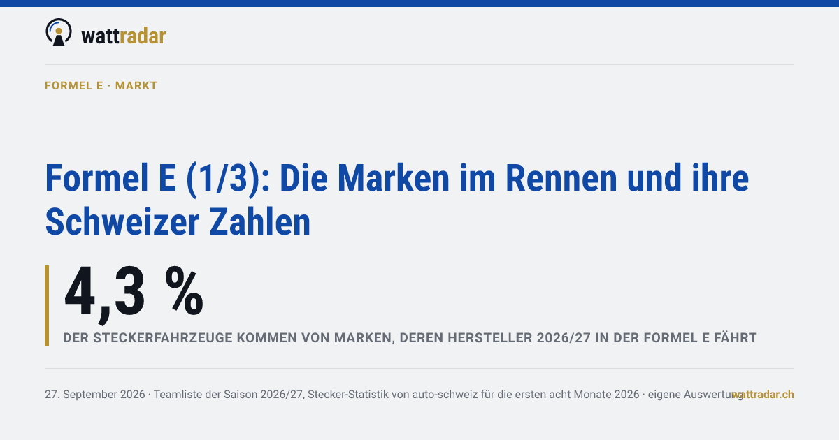 Formel E (1/3): Die Marken im Rennen und ihre Schweizer Zahlen