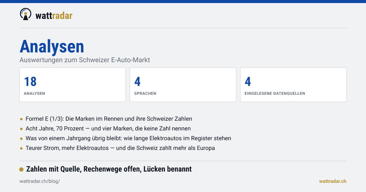 Analysen — Auswertungen zum Schweizer E-Auto-Markt