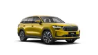 Škoda Kodiaq in Gelb, Halbfrontansicht auf weissem Grund